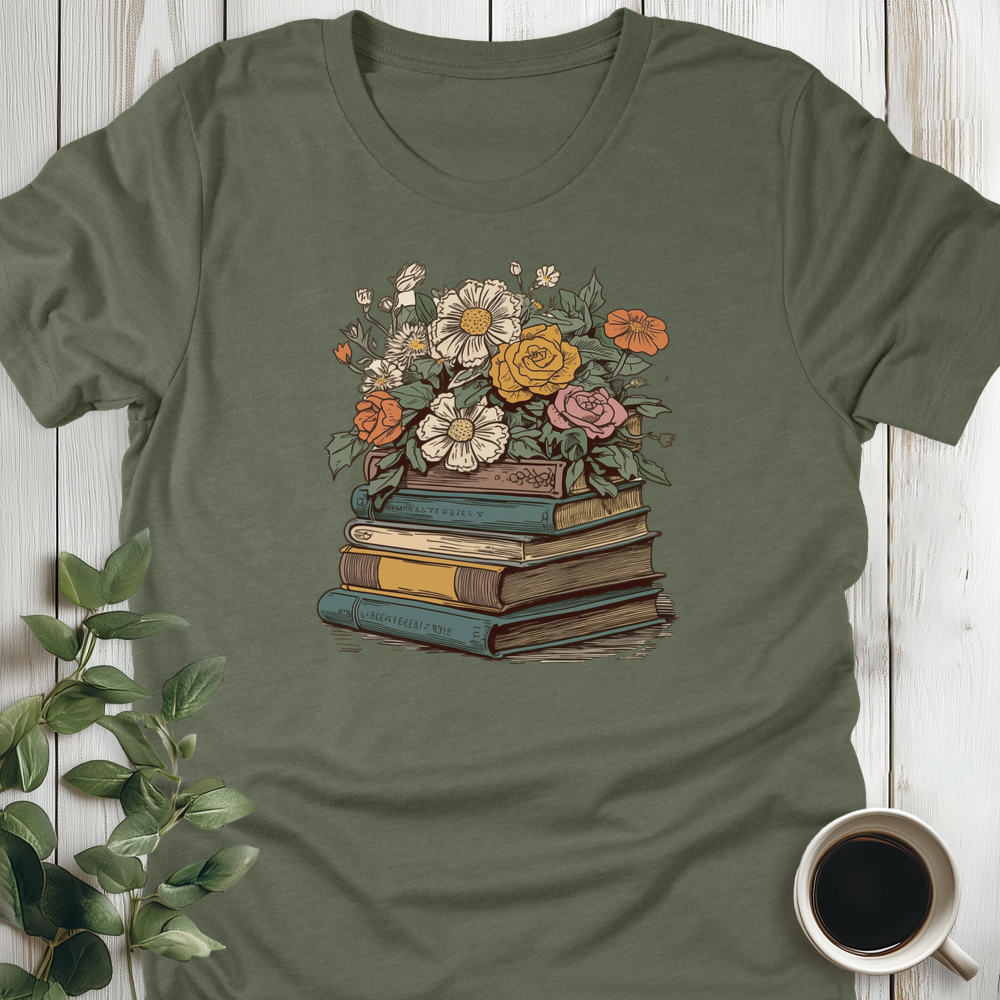 Books And Blooms T-Shirt